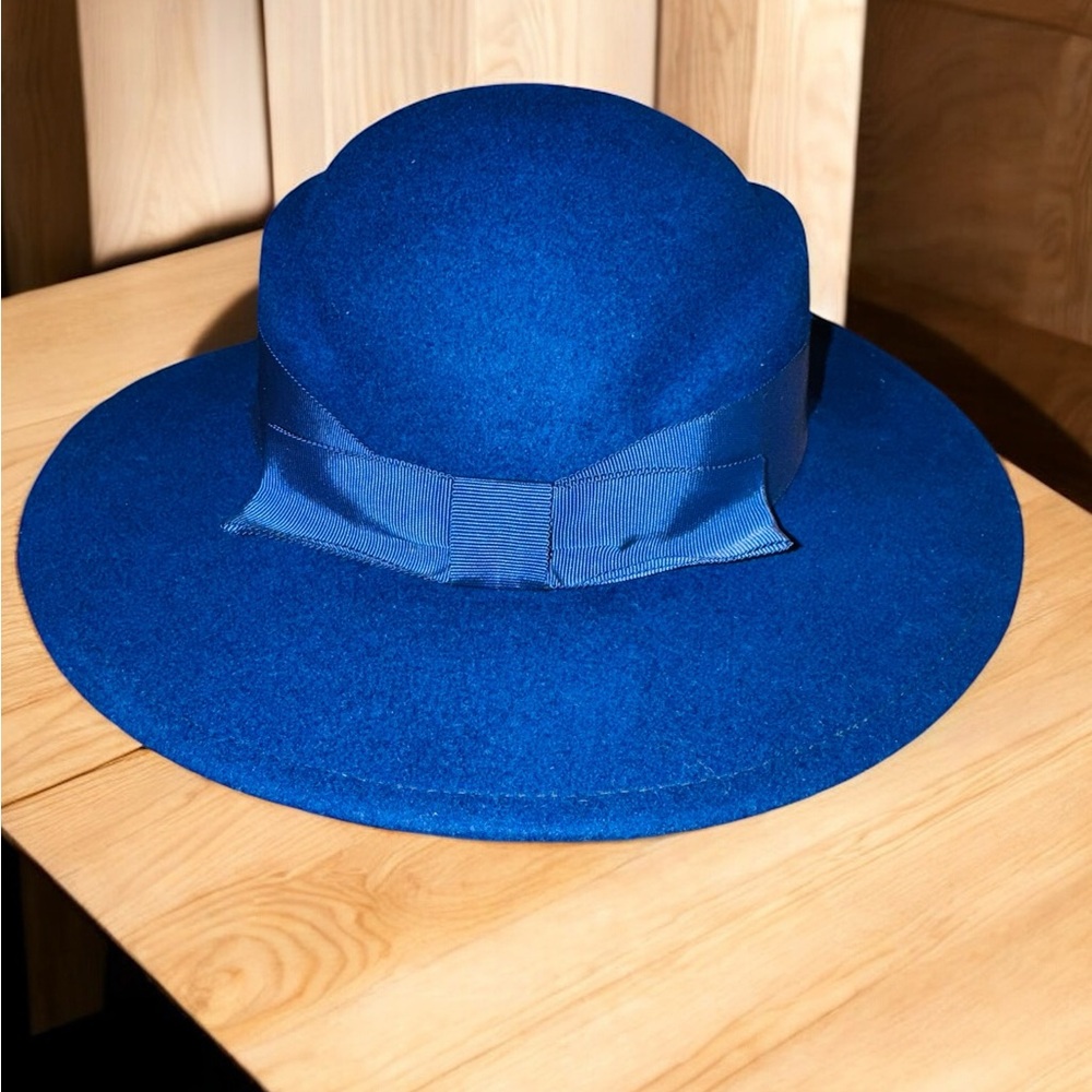 Vintage Arlin Royal Blue 100% Wool Hat  EUC